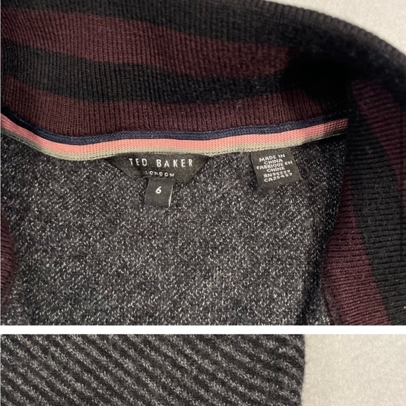 Ted Baker London Mens 1/4 Zip Wool Blend Sweater Size 6 In Ted We Trust - Picture 10 of 10